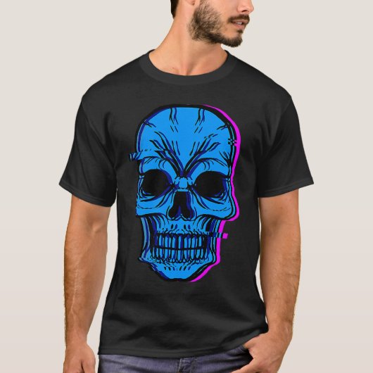 Skull Blue Skeleton Bones Party Perfect  Idea T-shirt (Voorkant)