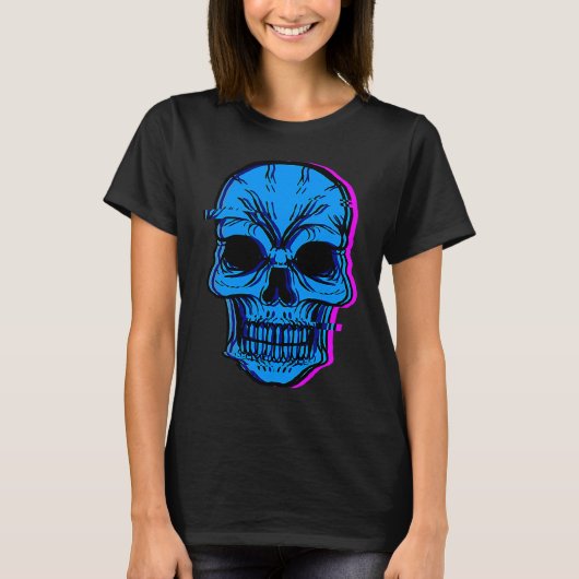 Skull Blue Skeleton Bones Party Perfect  Idea T-shirt (Voorkant)