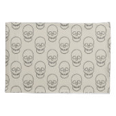 Skull - Bone White en Bat Black Kussensloop (Achterkant-Links)