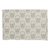 Skull - Bone White en Bat Black Kussensloop (Voorkant-Links)
