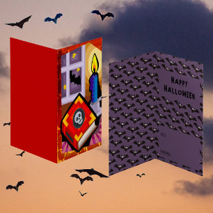 Skull Book Candle Bat Star Classroom Exchange Card Visitekaartjes