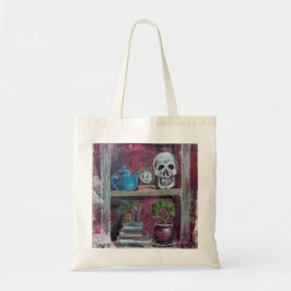 Skull Bookshelf Canvas tas