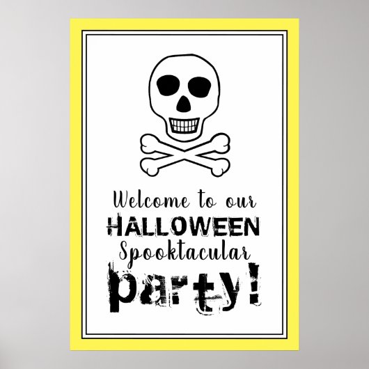 Skull & Botten, Halloween Welcome Sign Poster (Voorkant)