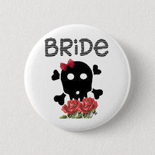 Skull Bride Ronde Button 5,7 Cm