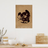 Skull Brown Pop Art Poster (Keuken)