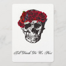 Skull bruiloft uitnodiging - tot de dood ons deel