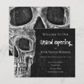 Skull Budget Grand Opening Black White Tattoo Wink (Voorkant / Achterkant)