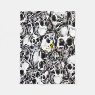 Skull Burial ground Fractal Fleece Deken