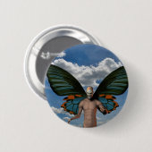 Skull Butterfly Ronde Button 5,7 Cm (Voorkant /achterkant)