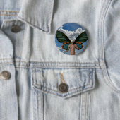 Skull Butterfly Ronde Button 5,7 Cm (In situ)