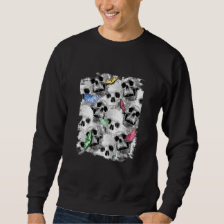 Skull Butterfly Skulls and Rainbow Butterflies Trui