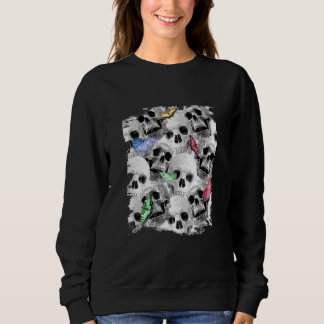 Skull Butterfly Skulls and Rainbow Butterflies Trui