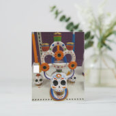 Skull Candle Holder Briefkaart (Staand voorkant)