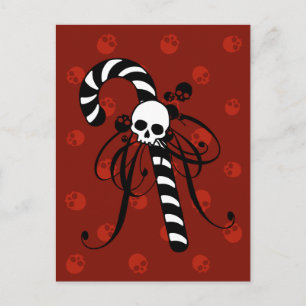 Skull Candy Cane Briefkaart