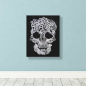 Skull canvas afdruk (Insitu (Houten vloer))