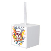 Skull Chef Kitchen Master Kubus Ornament (Achter hoekig)