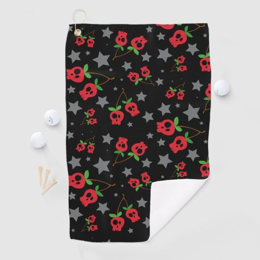 Skull Cherry Golf Towel Golfhanddoek (Insitu)