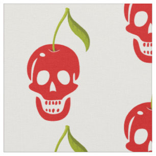 skull cherry skeleton halloween gothic stof