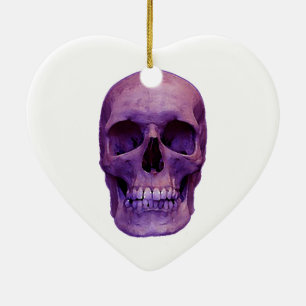 Skull Christmas Tree Heart Ornament