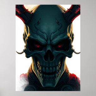 Skull Comics Stijl Illustratie Fantasy Art Poster