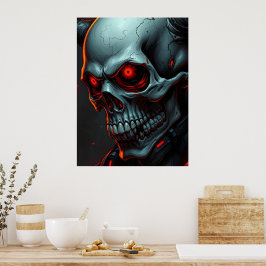 Skull Comics Stijl Illustratie Fantasy Art Poster