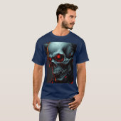 Skull Comics Stijl Illustratie Fantasy Art T-shirt (Voorkant volledig)