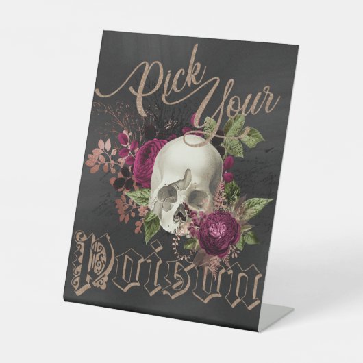 Skull, Costume party, Halloween, Gothic, spooky Pa Reclamebord Met Voetstuk (Voorkant)