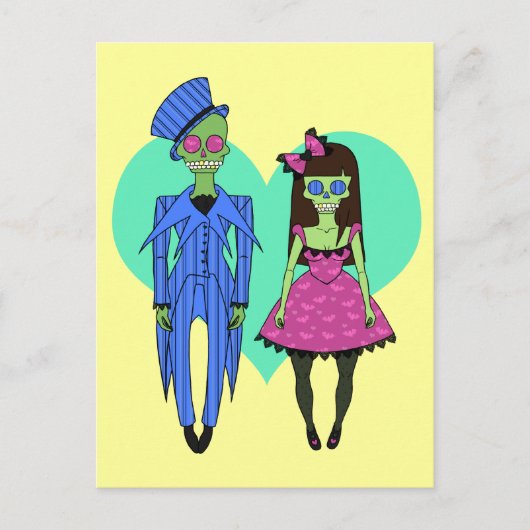 Skull Couple Briefkaart (Voorkant)