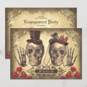 Skull Couple Day of the Dead verlovingsfeest Kaart (Voorkant / Achterkant)