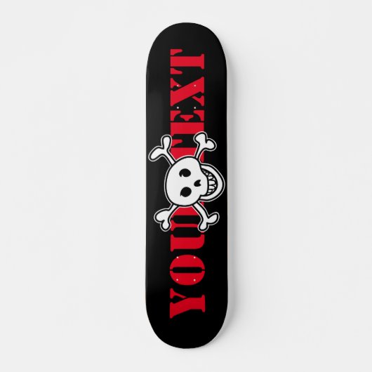 Skull & Cross botten custom design skateboard deck (Voorkant)