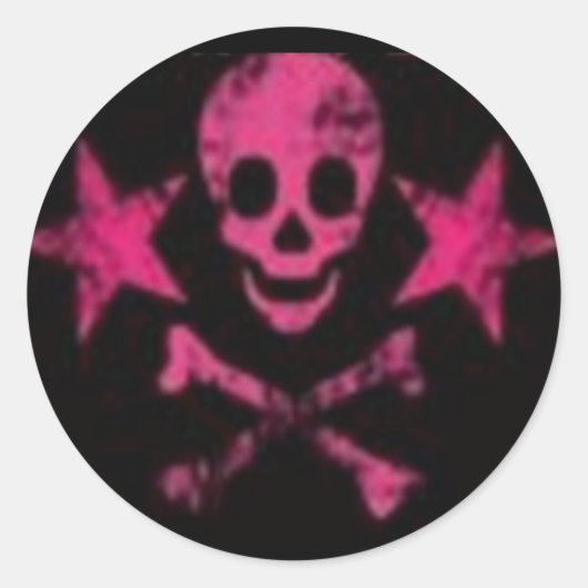 Skull&Cross Botten Roze Sticker (Voorkant)