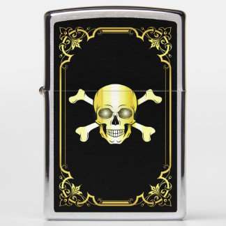 Skull Crossbones/Jolly Roger/Pirate/Gold/Black Fle