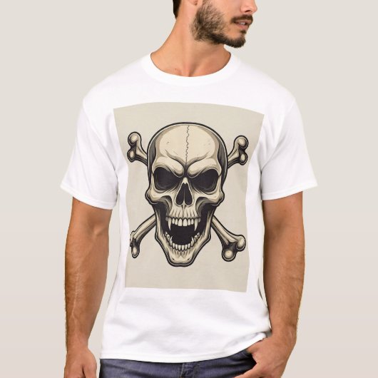 Skull & Crossbones: Rock 'n' Roll Band Logo T-shir T-shirt (Voorkant)