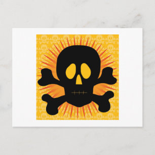 Skull Crossbones Silhouette Briefkaart