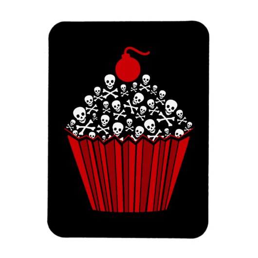 Skull Cupcake Magneet (Verticaal)