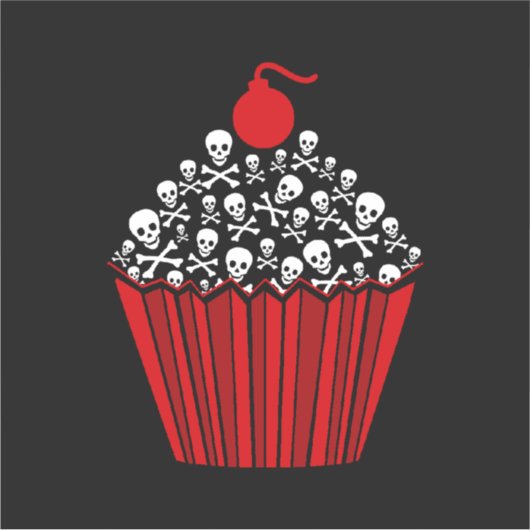 Skull Cupcake Sticker (Voorkant)