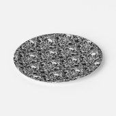 Skull Damask Dinner Plate Papieren Bordje (Gekanteld)