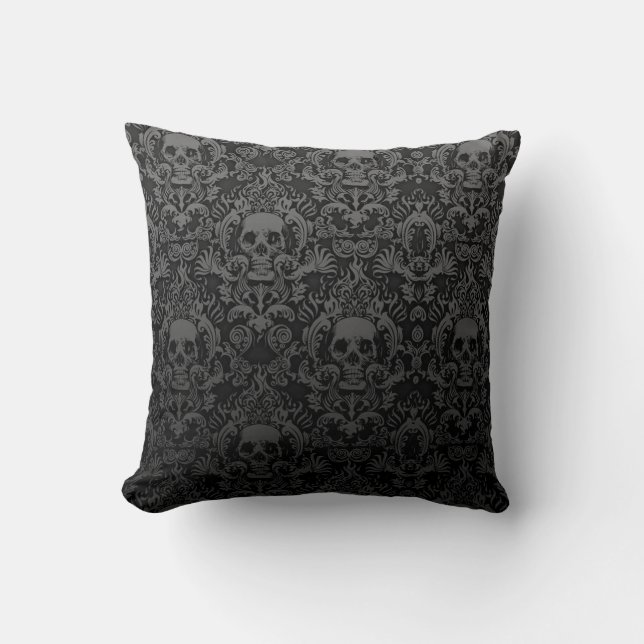 Skull Damask Print Kussen (Voorkant)