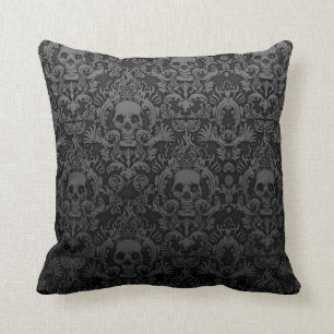 Skull Damask Print Kussen