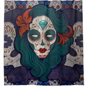 Skull-dames Douchegordijn