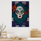 Skull-dames Poster (Keuken)