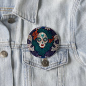 Skull-dames Ronde Button 7,6 Cm (In situ)
