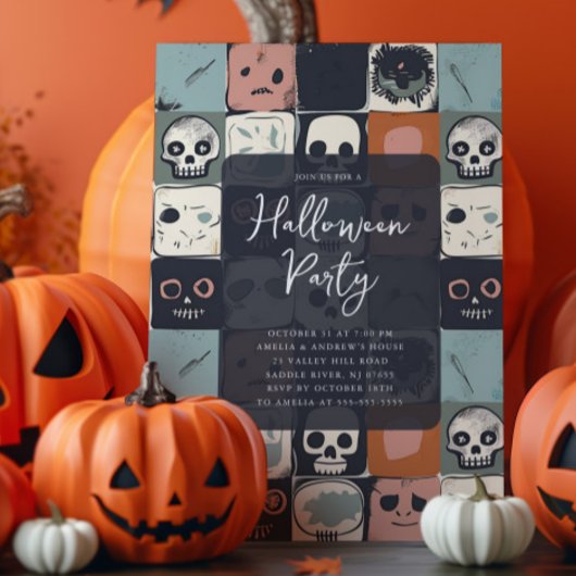 Skull Design Halloween-feest Kaart
