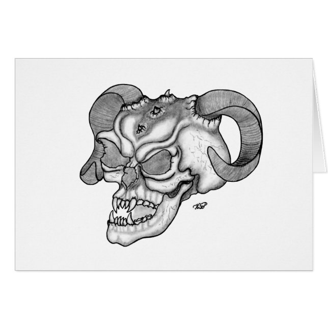 Skull Devil head Black and white Design (Voorkant Horizontaal)