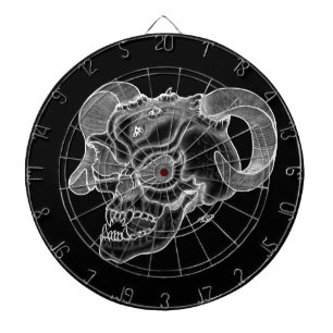 Skull Devil head Black and white Design Dartbord