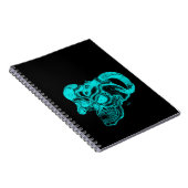 Skull Devil Head Black en Green Design Notitieboek (Rechterzijde)