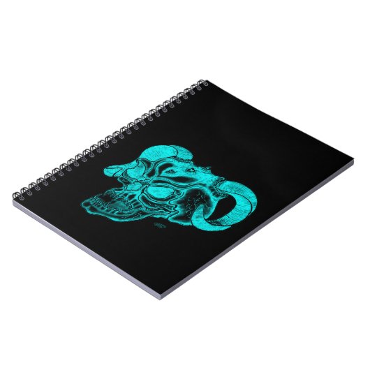 Skull Devil Head Black en Green Design Notitieboek (Linkerzijde)