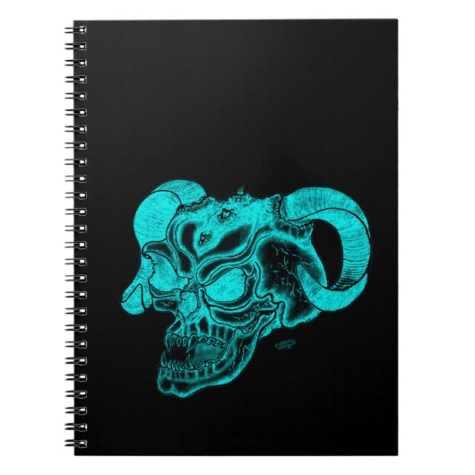 Skull Devil Head Black en Green Design Notitieboek (Voorkant)