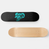 Skull Devil Head Black en Green Design Skateboard (Horizontaal)