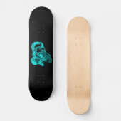 Skull Devil Head Black en Green Design Skateboard (Voorkant)